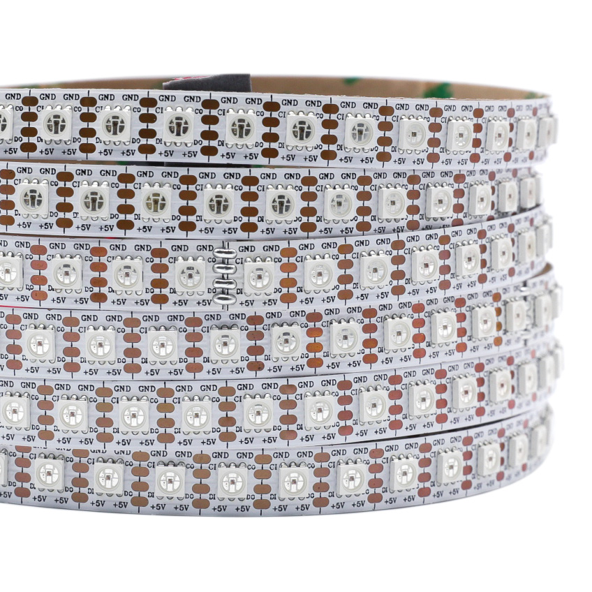 DC5V 96LEDs/m Fastest APA107/HD107S Individually Addressable Super Bright Full Color RGB LED Strip - 16.4Ft/Roll DC5V 96LEDs/m Fastest APA107/HD107S Individually Addressable Super Bright Full Color RGB LED Strip - 16.4Ft/Roll